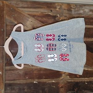 Kids medium USA tank top, gray, racerback